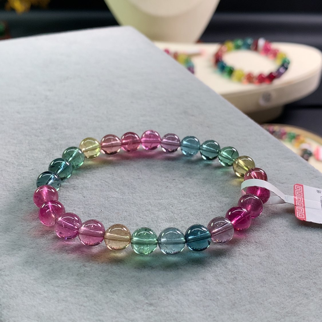 【闪购商品】碧玺手链未镶嵌碧玺荧光色标单圈7.2