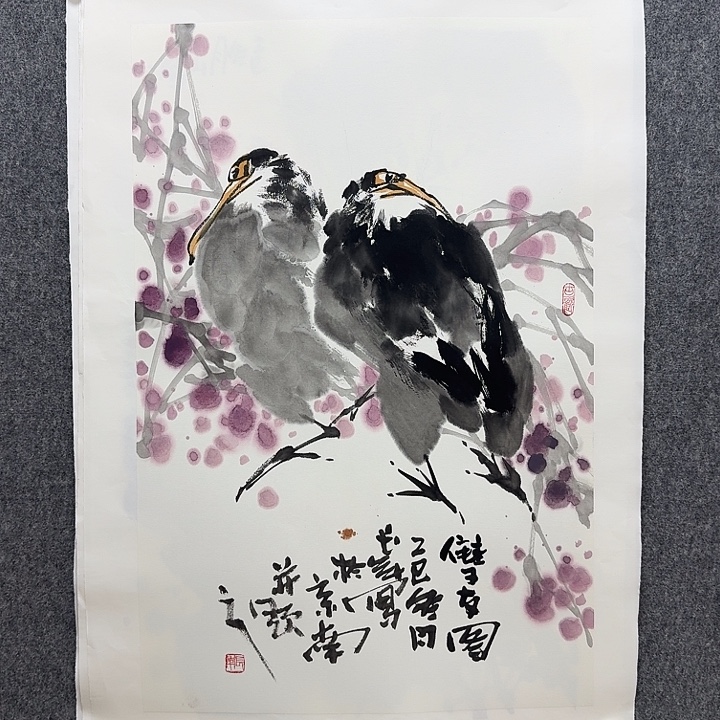 国画靳长年老师手绘作品