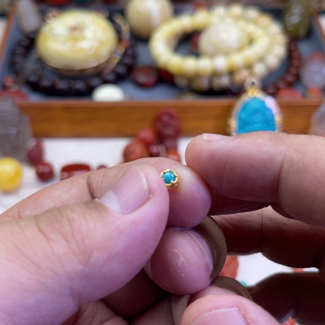 绿松石18K金镶嵌珠宝奇石128