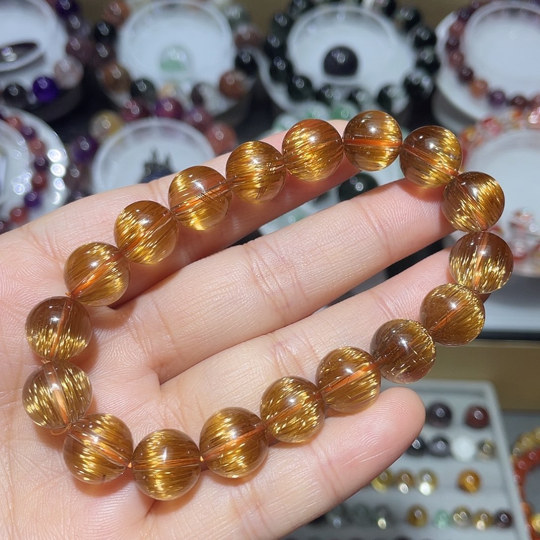 水晶手串未镶嵌铜顺发手串