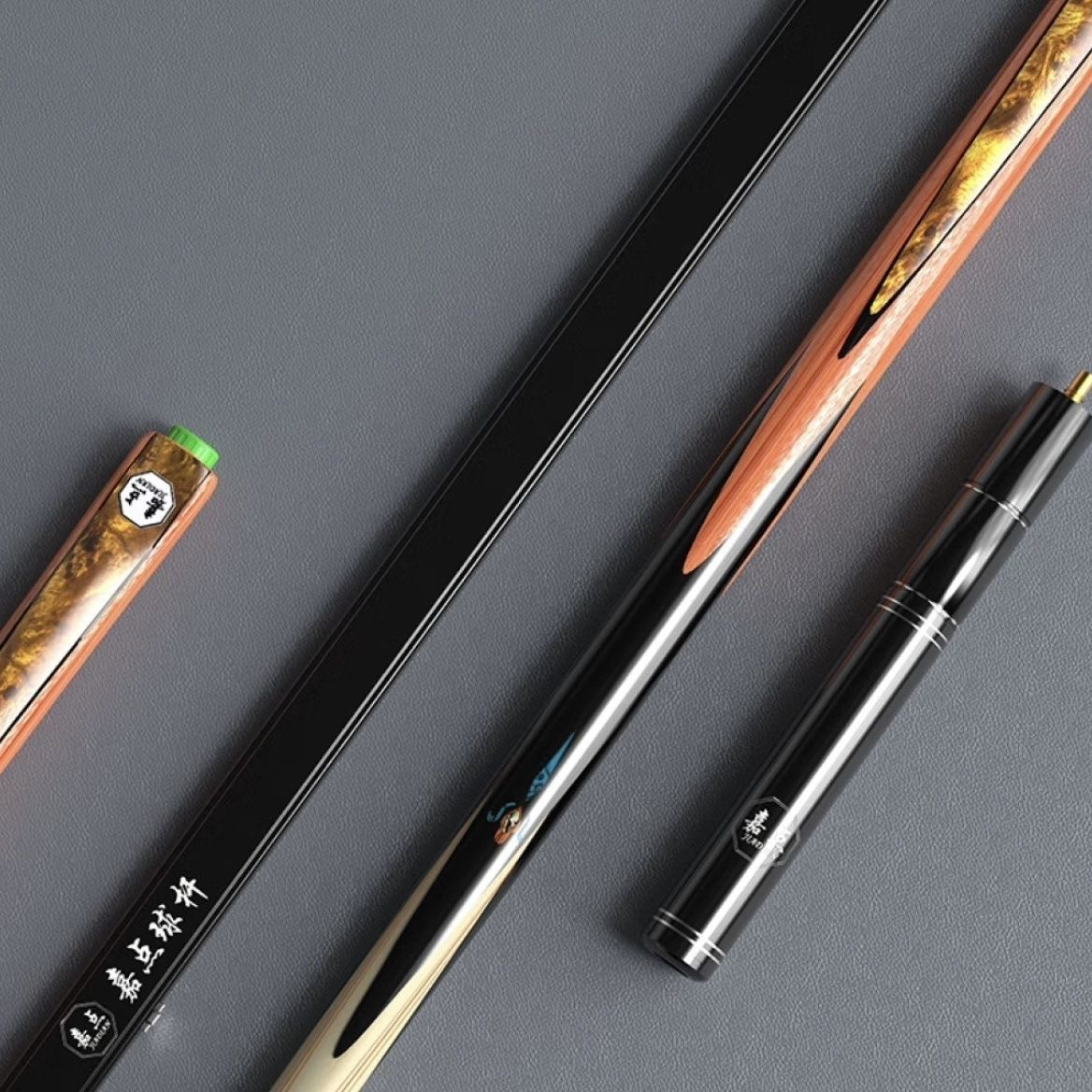 嘉点赤焰新款入门级手工一体通杆小头台球杆