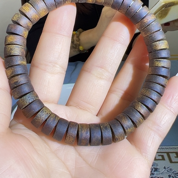 沉香沉香碎屑沉浮片珠单圈绿棋131.0