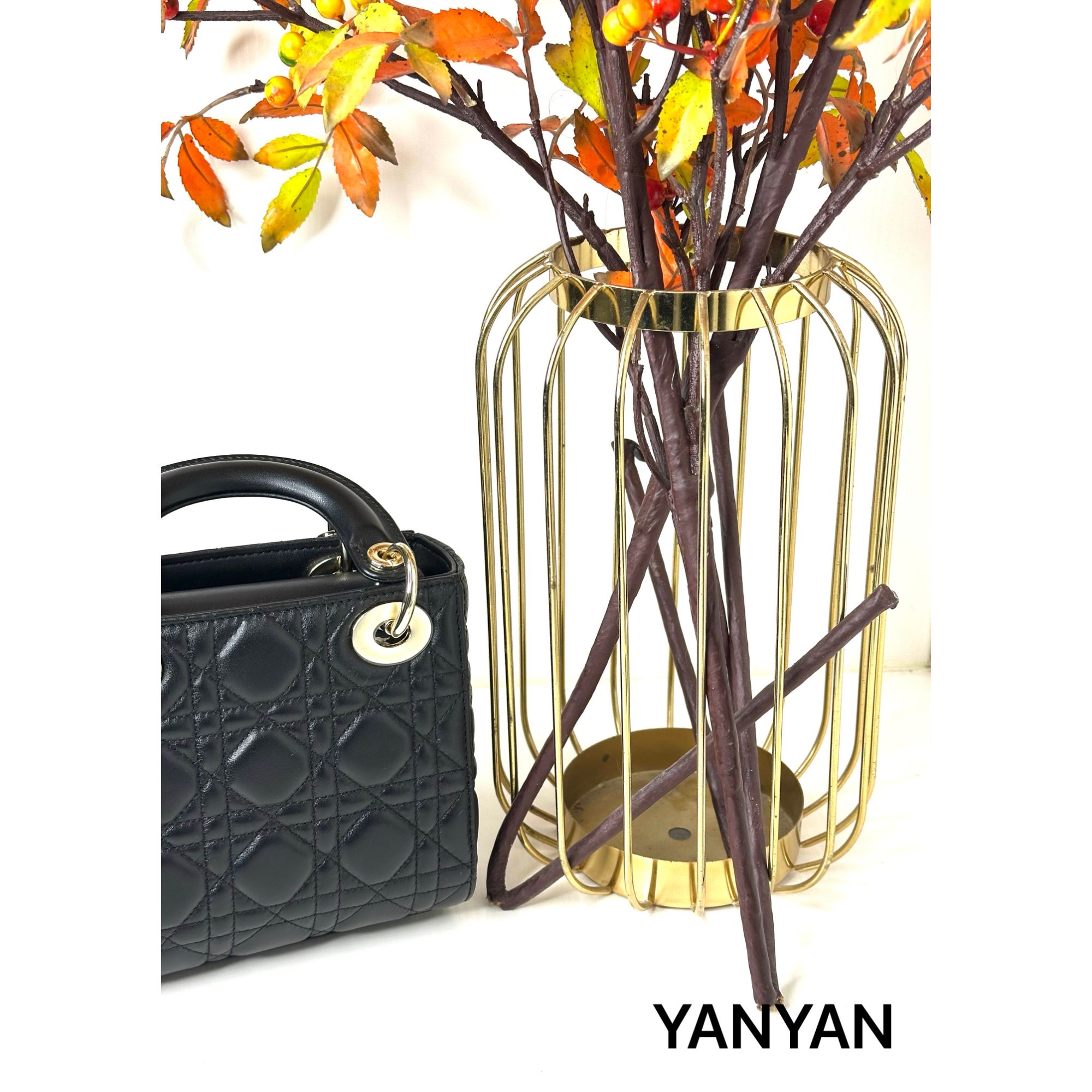 盐盐【时尚小D-羊皮菱格】进口小羊皮手工高版本手提包-竖版