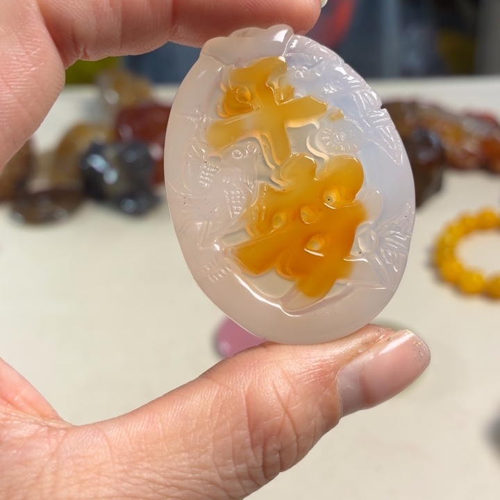 玛瑙/玉髓未镶嵌吊坠(不含链)