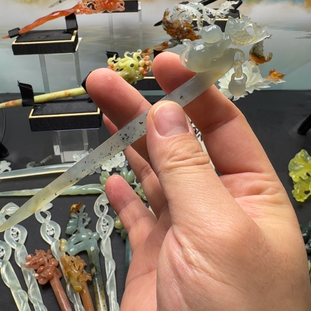 岫玉发饰未镶嵌明君是发簪天花板