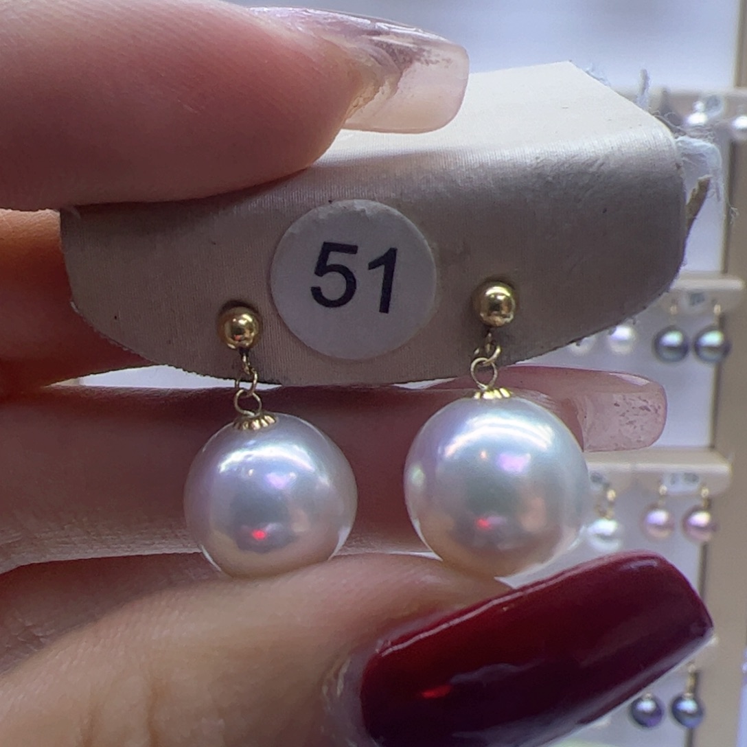 淡水珍珠耳饰18K金镶嵌
