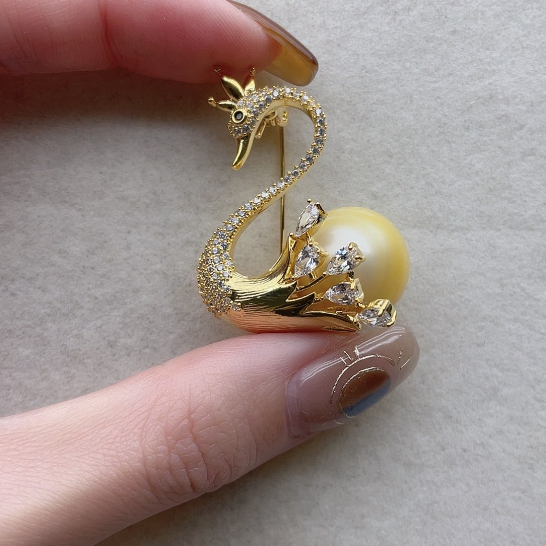 未镶嵌胸针14海水珍珠