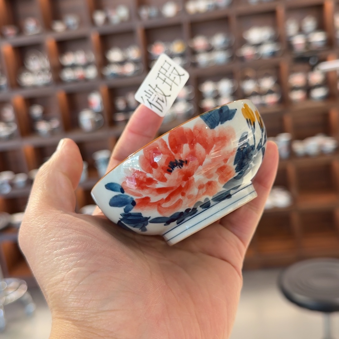 釉下手绘茶具微瑕