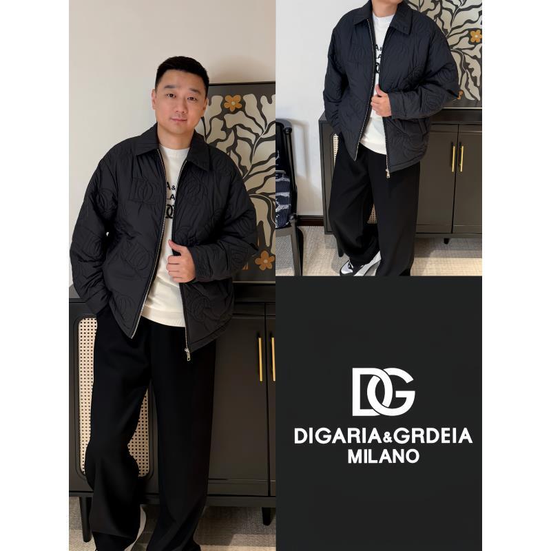DG迪噶雅《国际行》25秋冬男士老花刺绣痞帅翻领微宽松休闲夹克棉衣