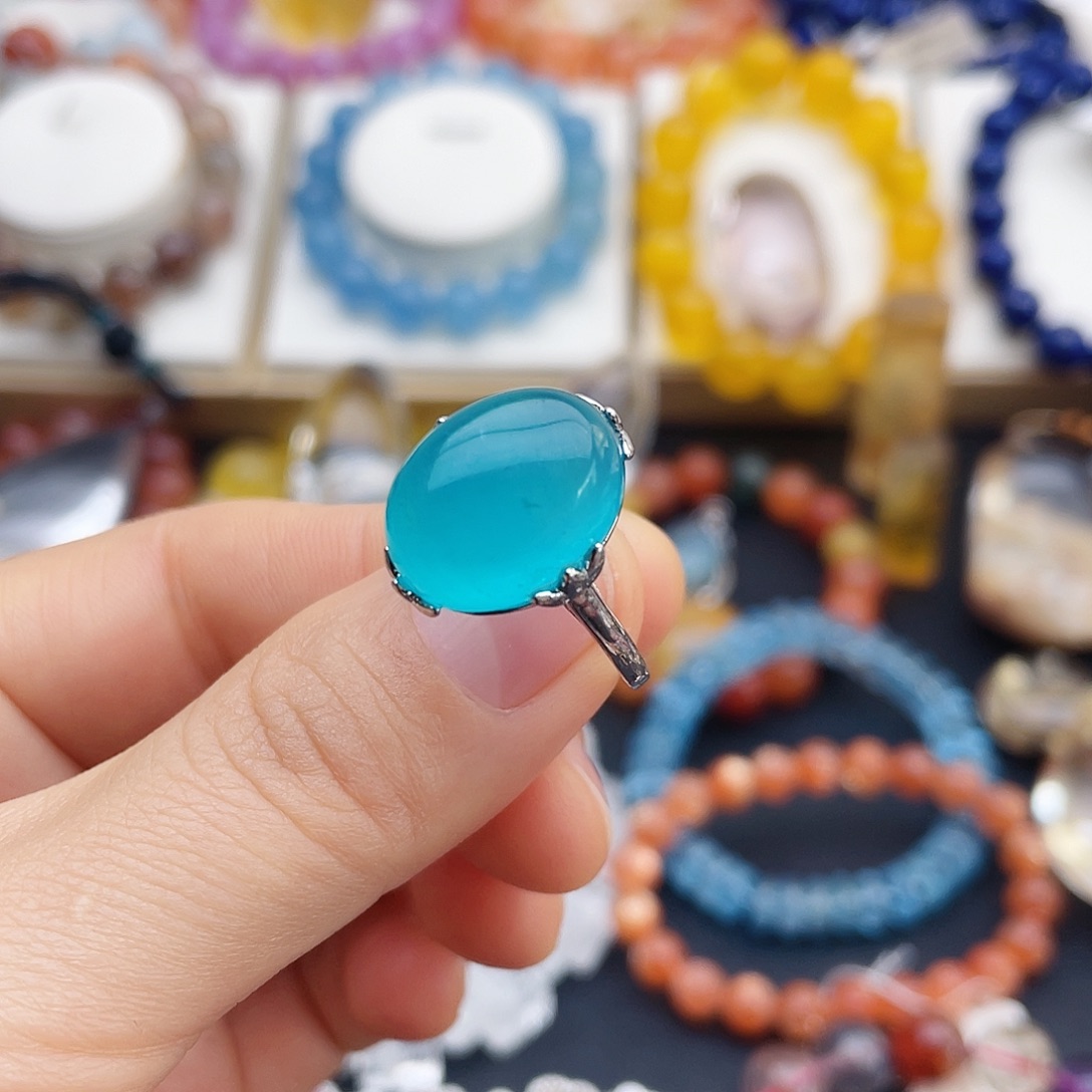 银S925镶嵌戒指烟晶