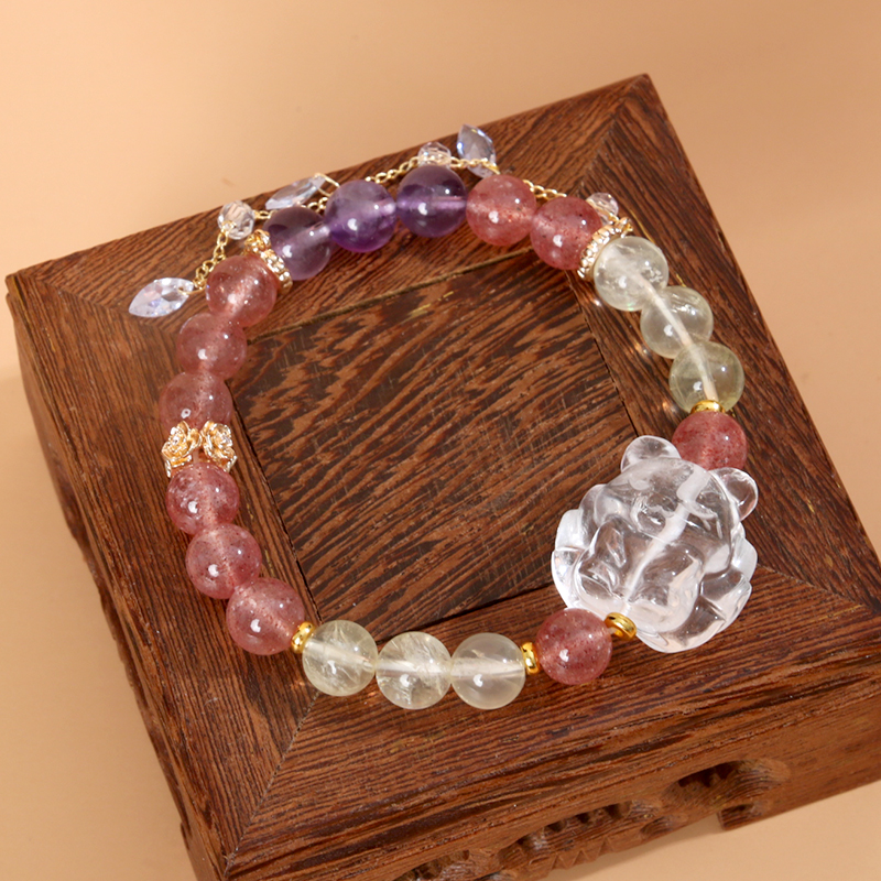 天然多宝水晶凤九水晶女士手链【1127】多样性发其一