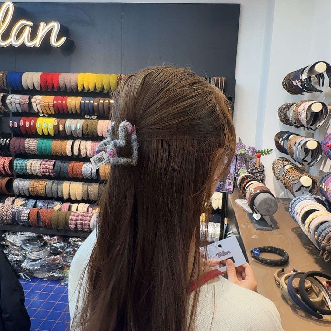 布艺非金属混线爱心发箍