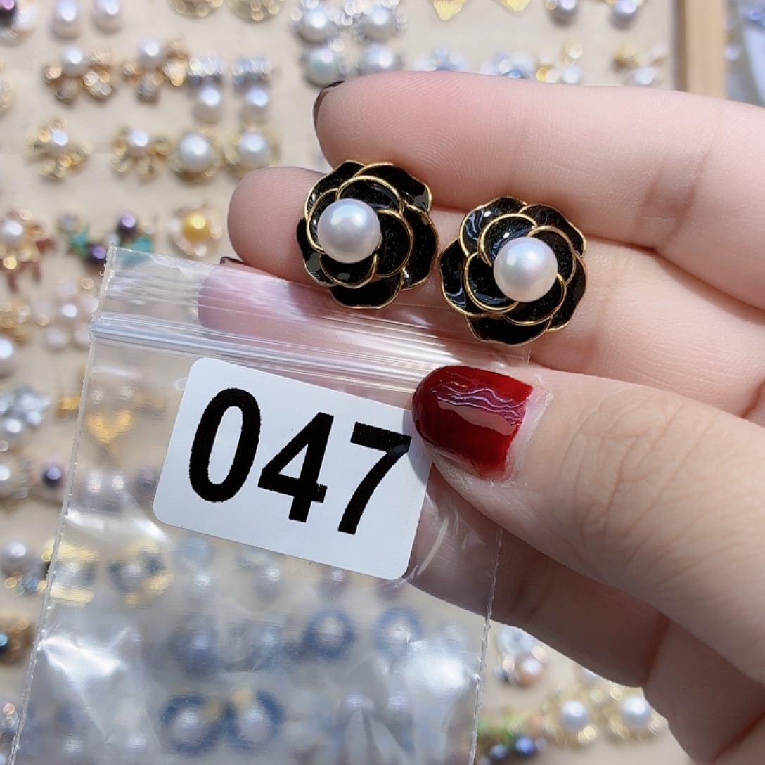 淡水珍珠耳饰合金