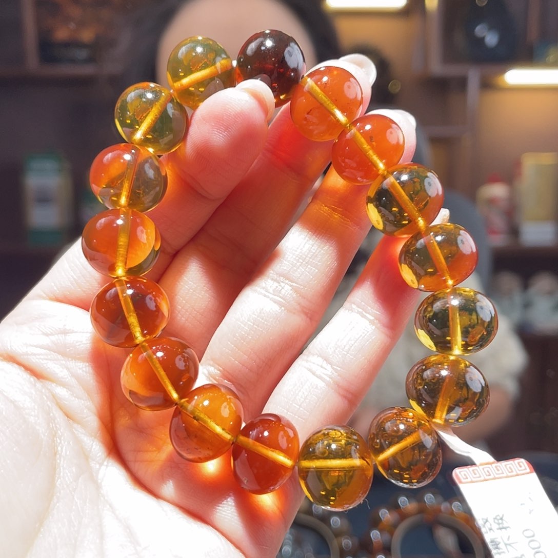 琥珀手链未镶嵌14m金