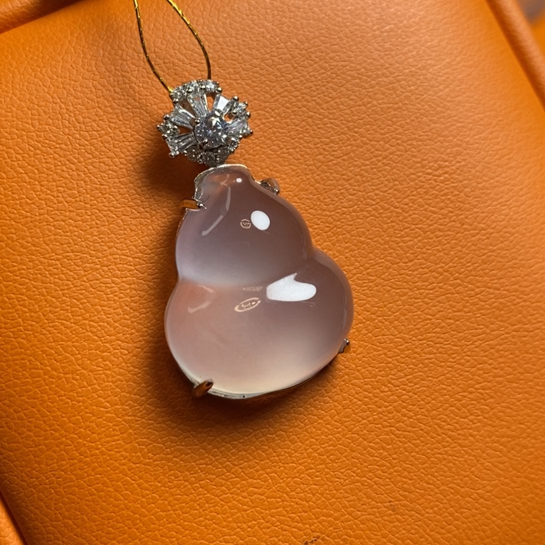 石英质玉颈饰银S925镶嵌