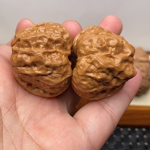 文玩核桃把件边40肉肉蛙蛙