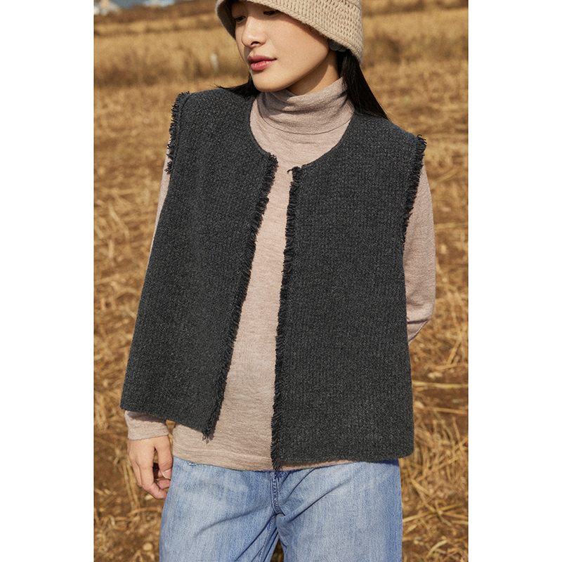 Say Ya【幻】很好搭配的手拆流苏马甲！特殊纱双面穿/叠穿