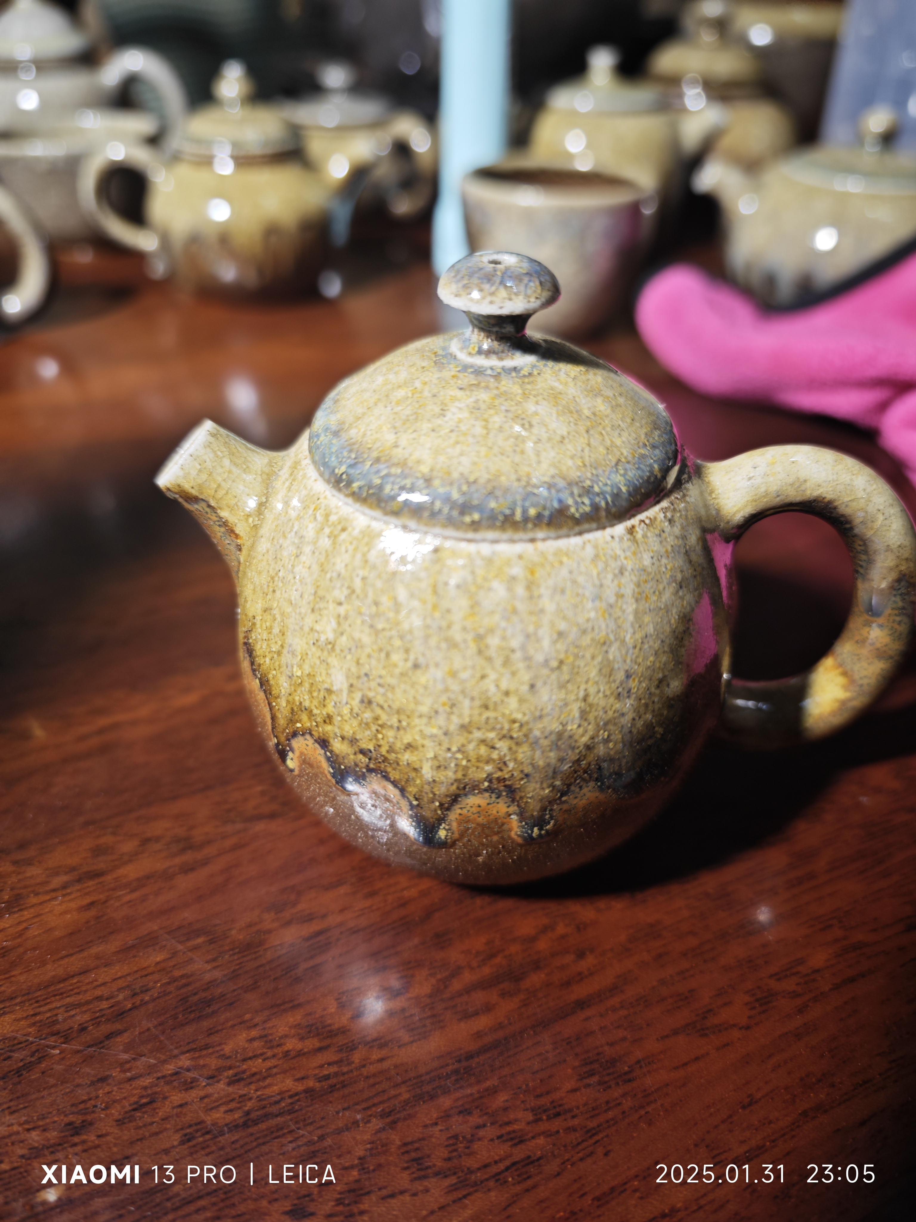 建水紫陶白泥柴烧壶