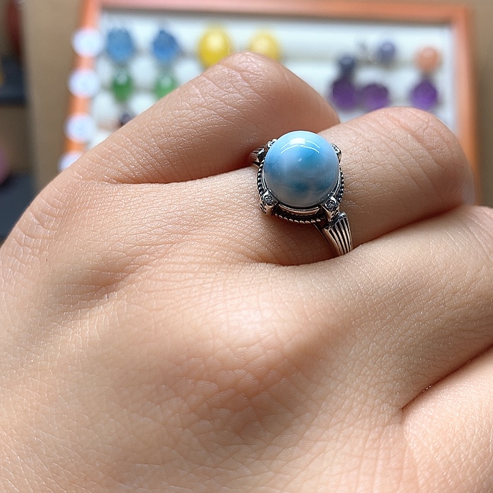 水晶水晶戒指银S925镶嵌