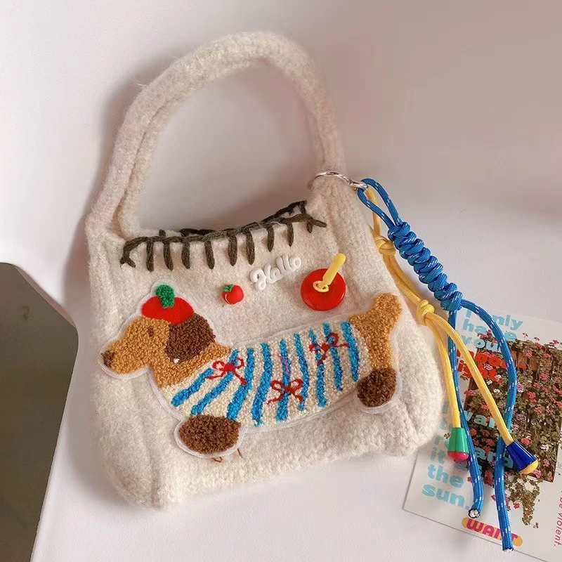 Z210 腊肠狗狗针织毛线条纹狗