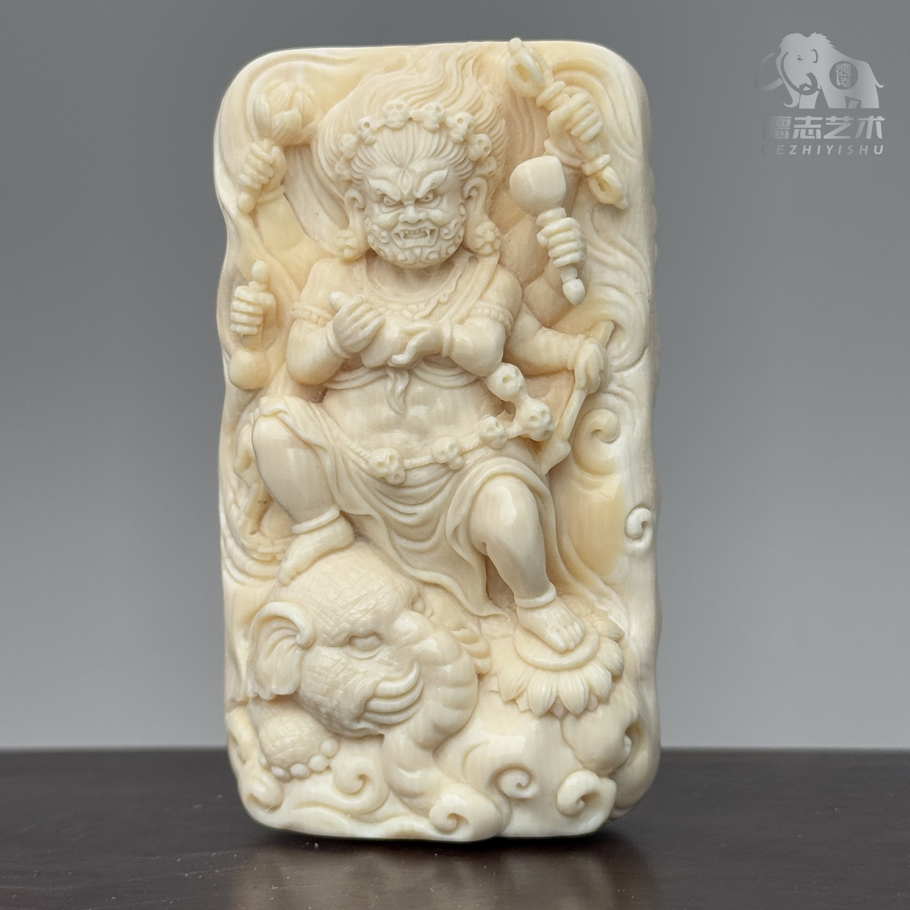DEZHI/德志【八臂大黑天】霸气立体大师精工雕刻猛犸牙吊坠DZ96