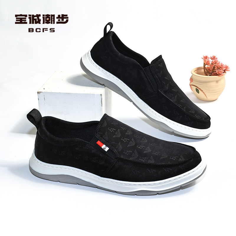 透气布鞋C224688帆布一脚蹬男鞋潮鞋舒适时尚春季夏季潮流低帮