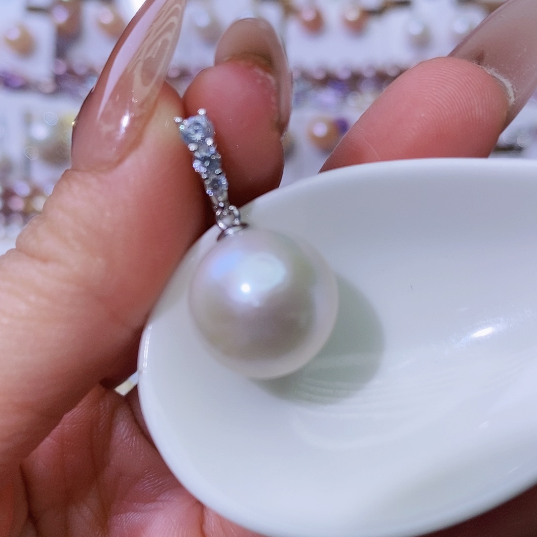 淡水珍珠颈饰银S925镶嵌