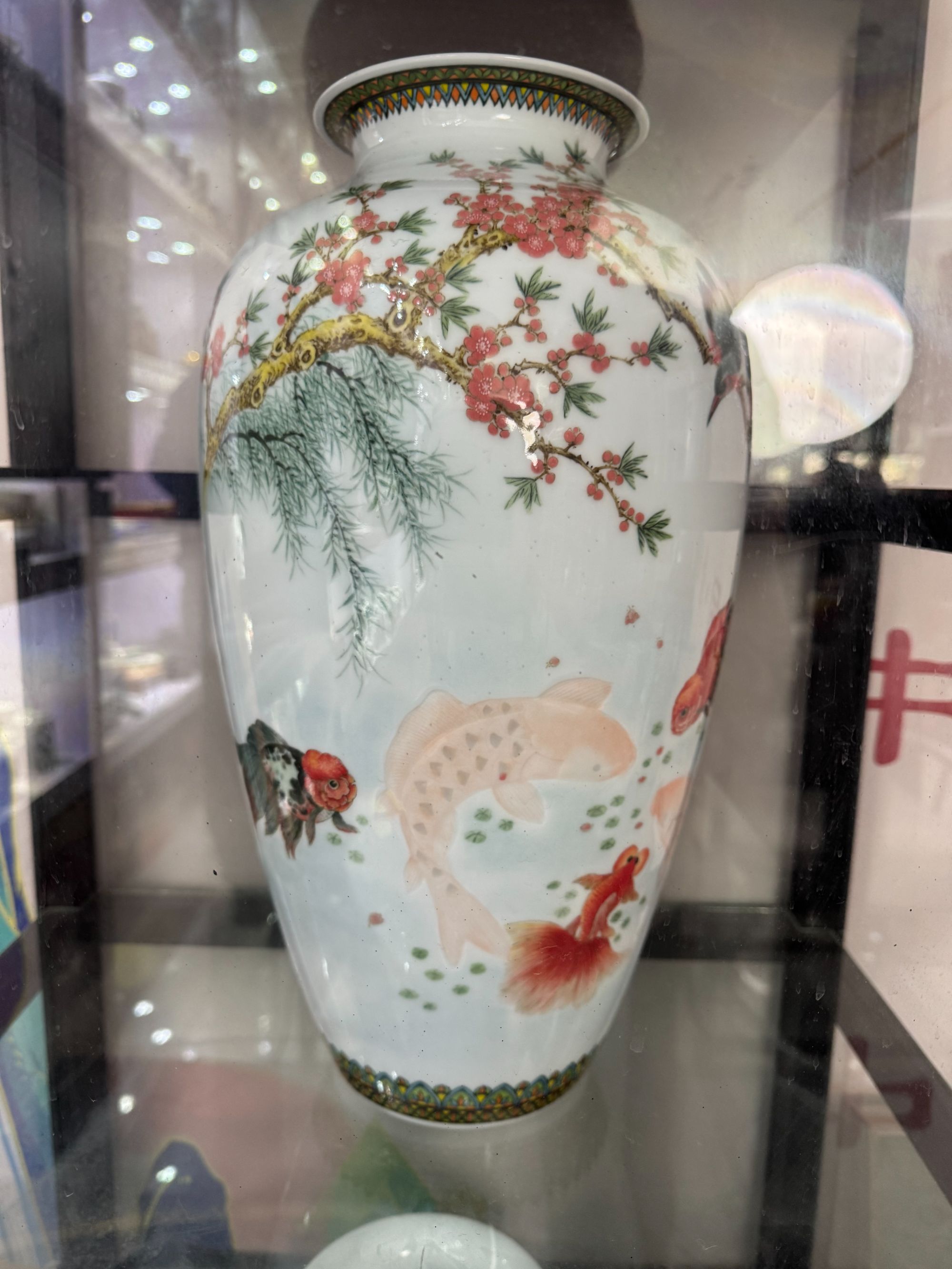 【高维东-非遗老师】粉彩鱼藻花鸟赏瓶