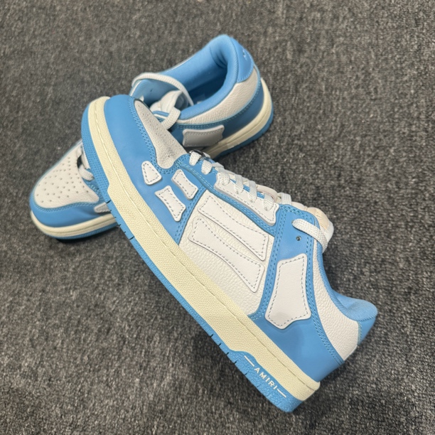 全新未使用 AMIRI 骨头鞋蓝色低帮运动鞋板鞋