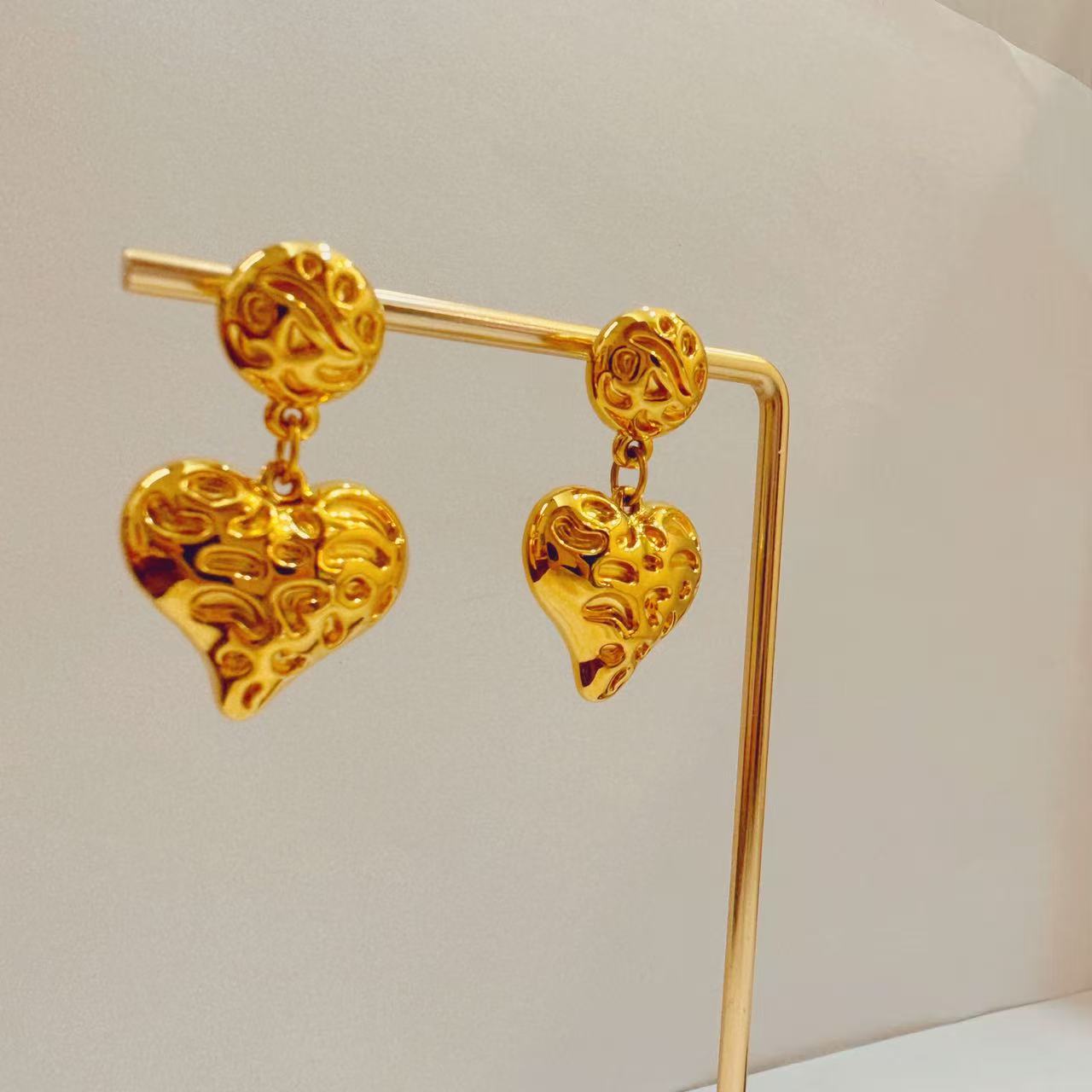 足金999爱心耳饰（新77）