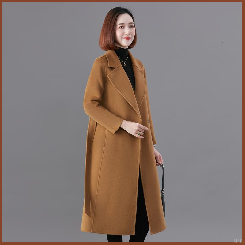 【100%羊毛】秋冬双面呢羊毛大衣女加厚高端中长款新款冬季洋气外套