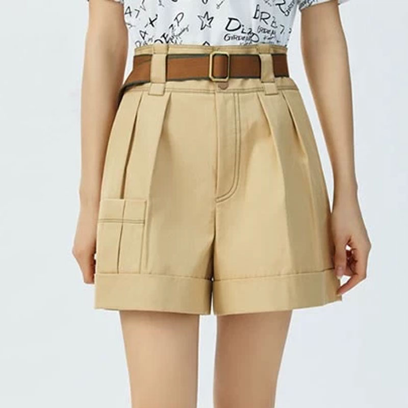 【商场同款】女装夏季新款百搭休闲高腰附腰带阔腿工装短裤1100384