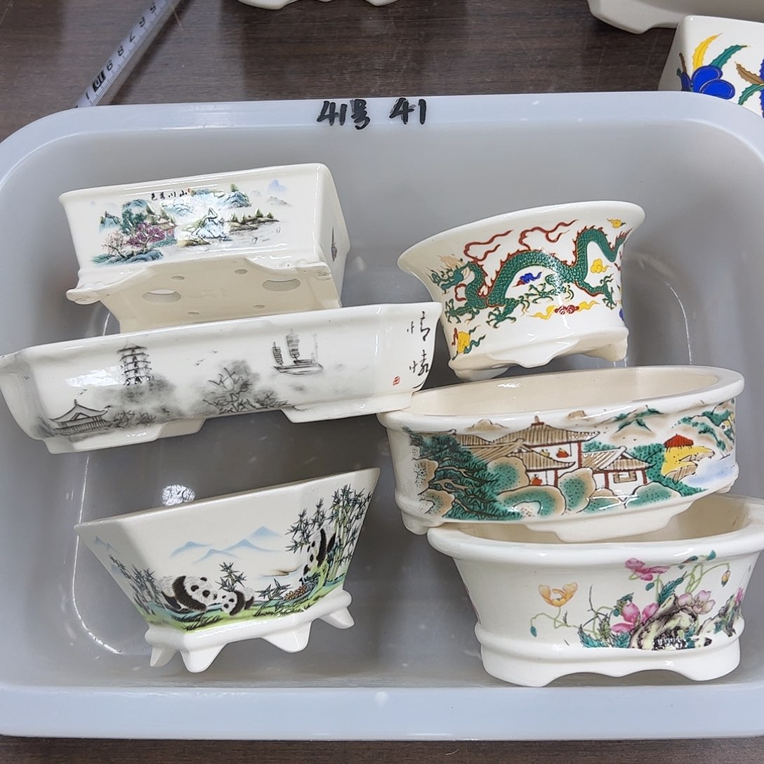 紫砂花盆41号瑕疵6个10-16cm