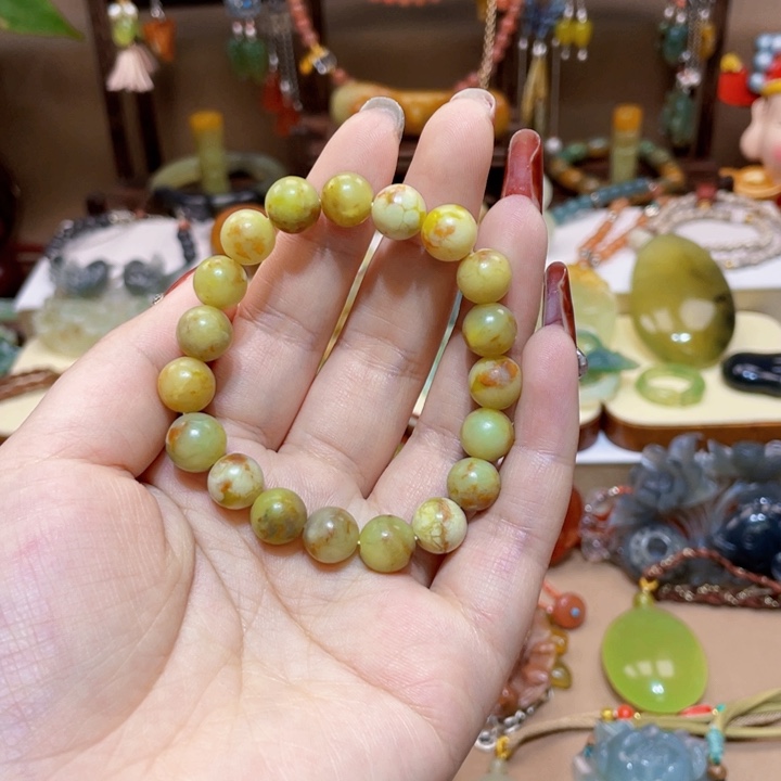 蛇纹石玉手链未镶嵌