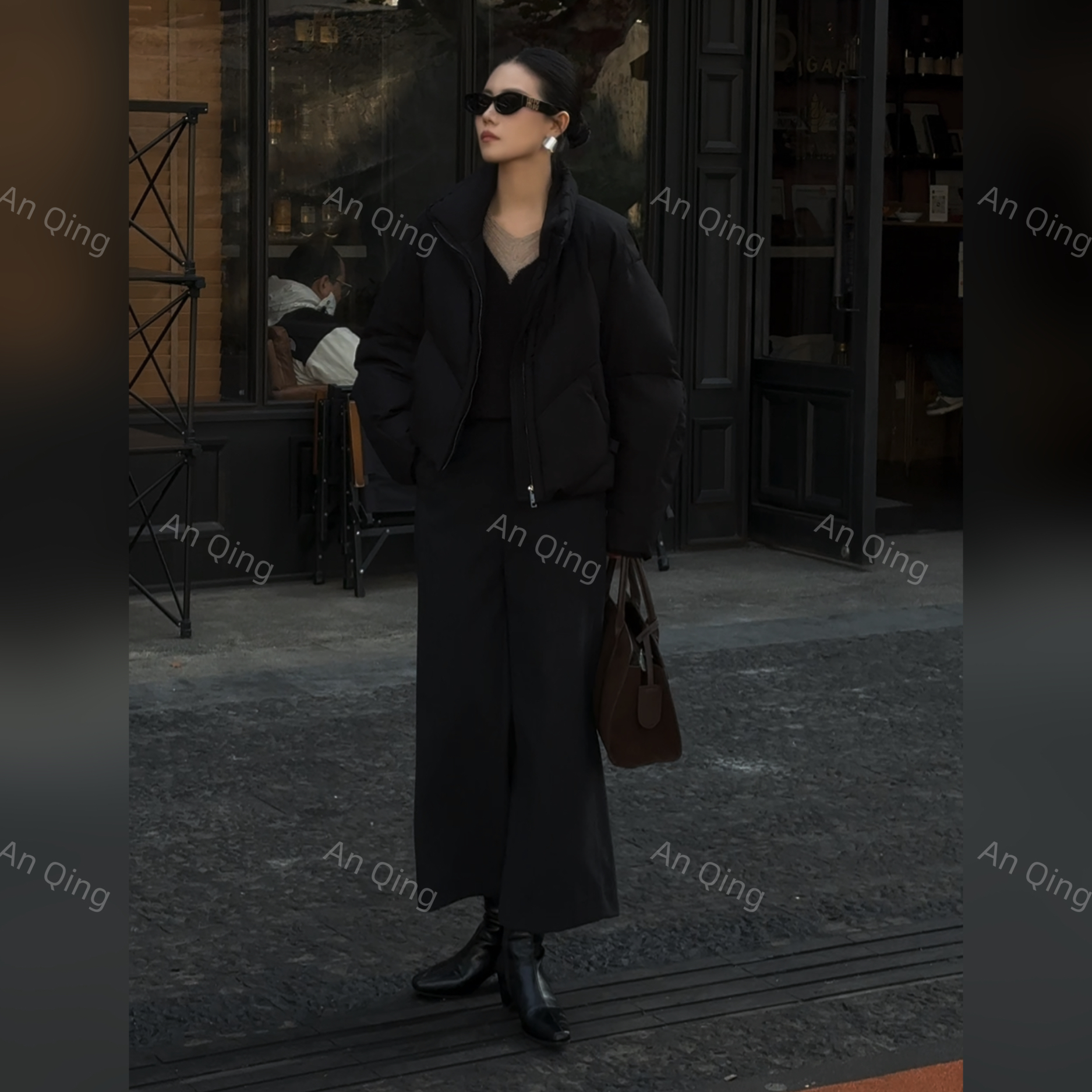 AN  QING冬款立领新国标白鸭绒羽绒服