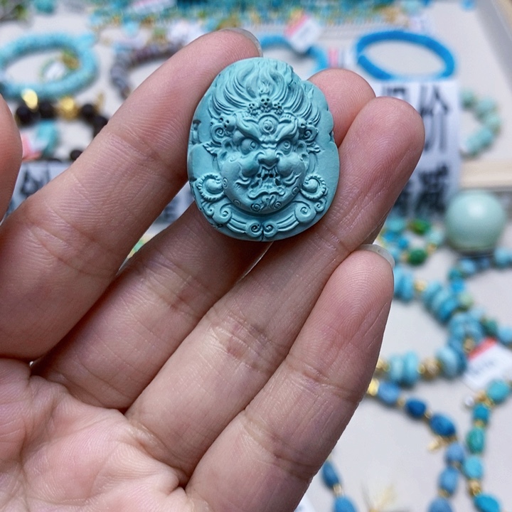 绿松石未镶嵌挂件25