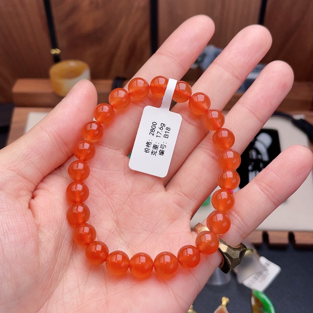 南红玛瑙未镶嵌手链