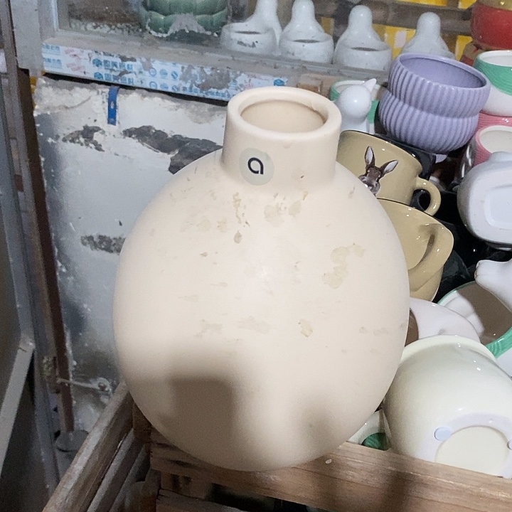 摆件陶陶盆有孔 瑕疵介意勿拍