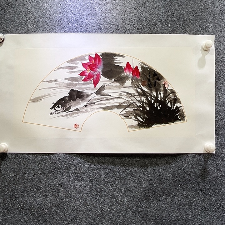 国画知鱼之乐纯手绘