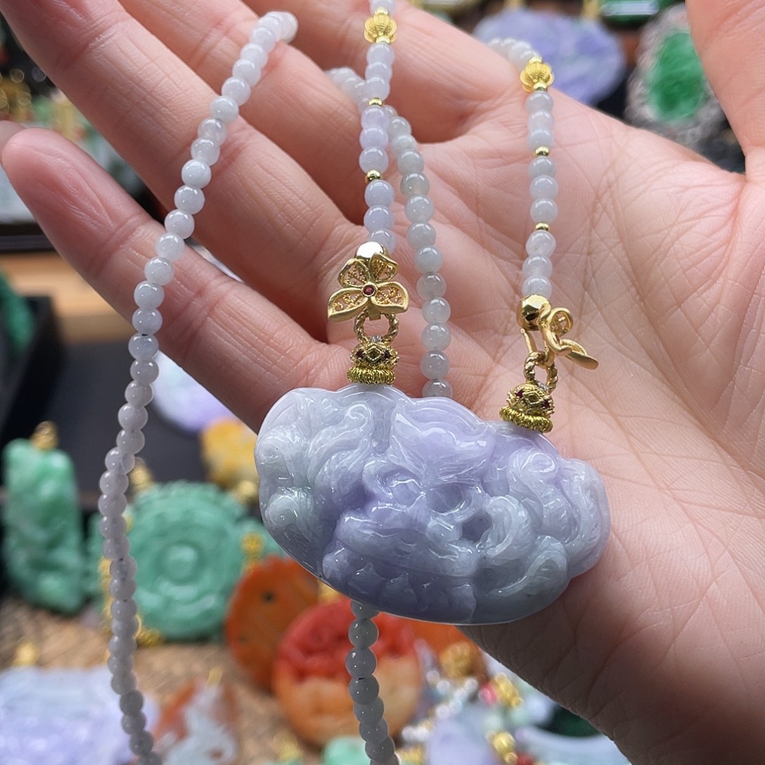 翡翠未镶嵌颈饰代编织