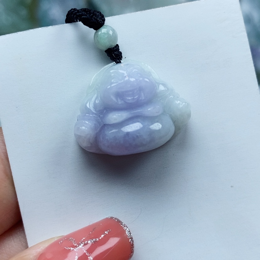 【闪购商品】翡翠颈饰未镶嵌天然翡翠A货紫罗兰佛公