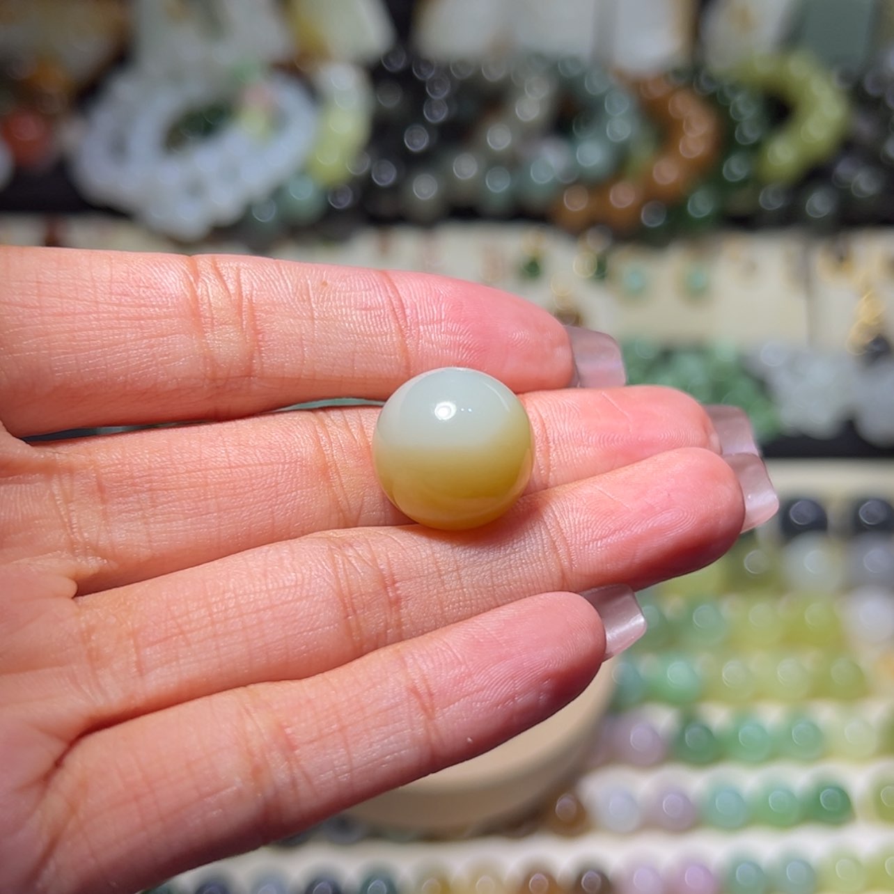 【闪购商品】和田玉（糖玉）单珠未镶嵌糖白16mm