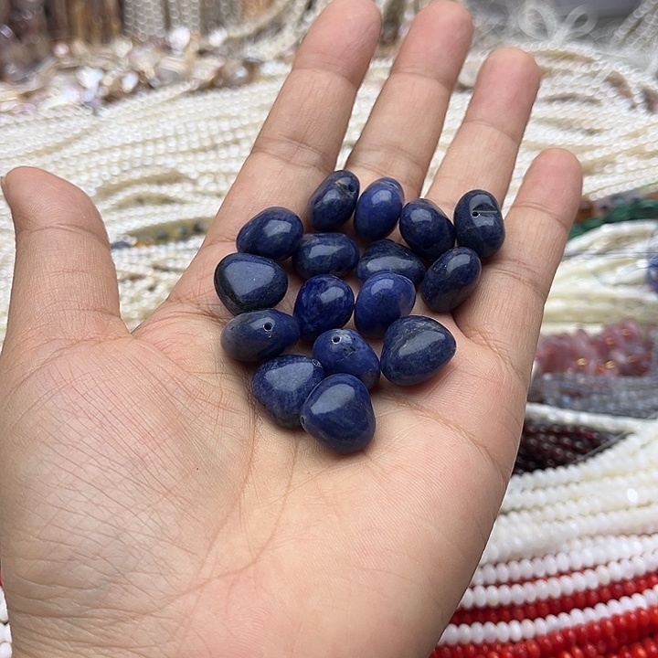 玛瑙/玉髓未镶嵌珠宝半成品5个15mm左右老蓝纹屁桃