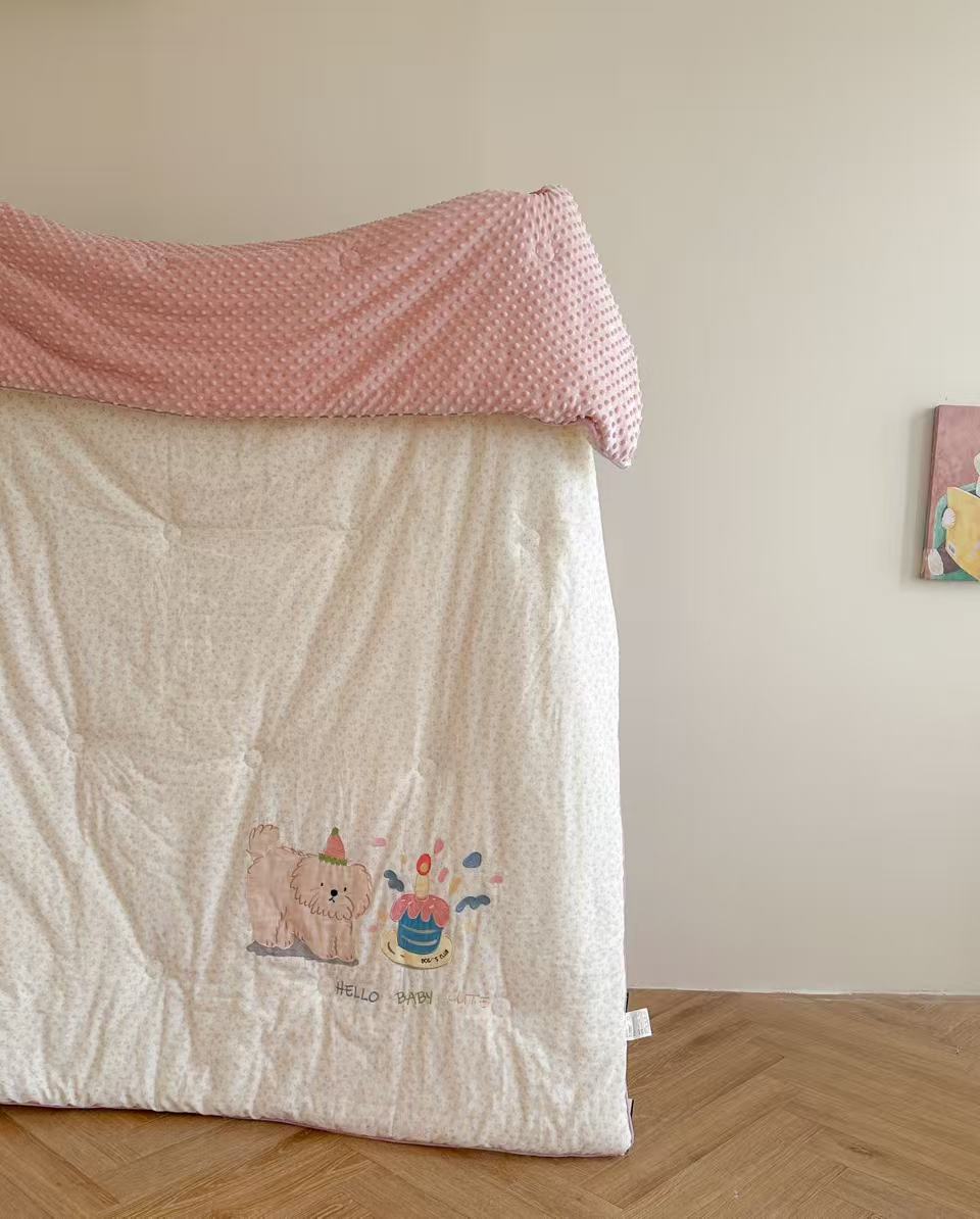 【L·W梨窝】爆款！好的质量贴布绣AB版纱布豆豆被 可搭配床盖