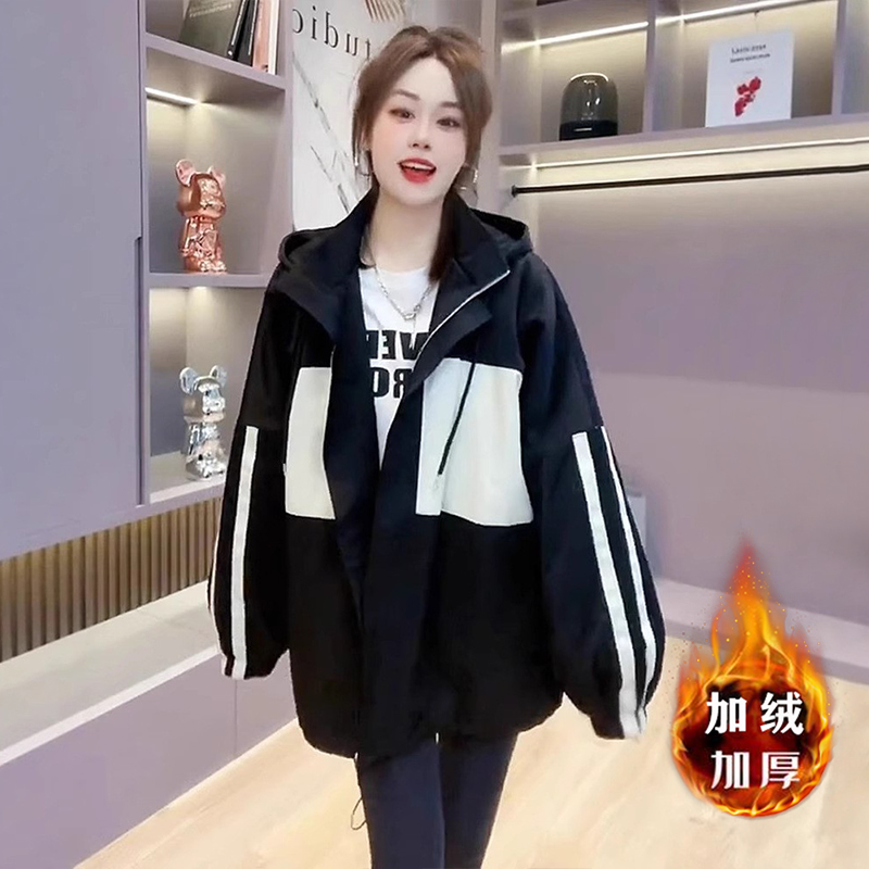 【加绒加棉】2025秋冬超保暖冲锋衣外套女冬季高级感宽松中长上衣