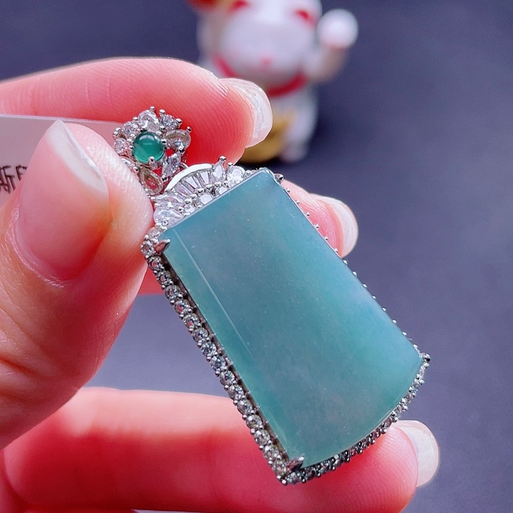 翡翠吊坠(不含链)银S925镶嵌