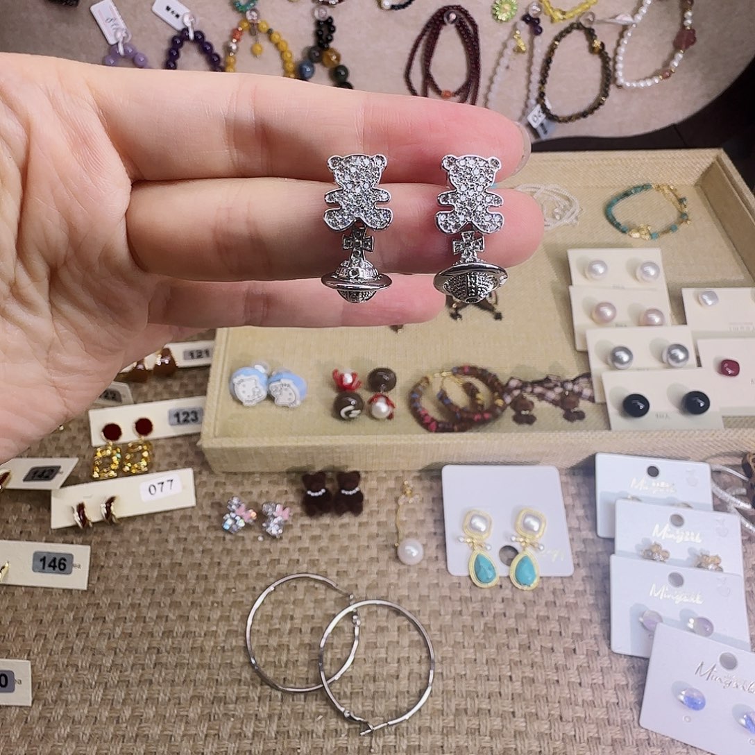 仿珍珠铜合金925银耳钉