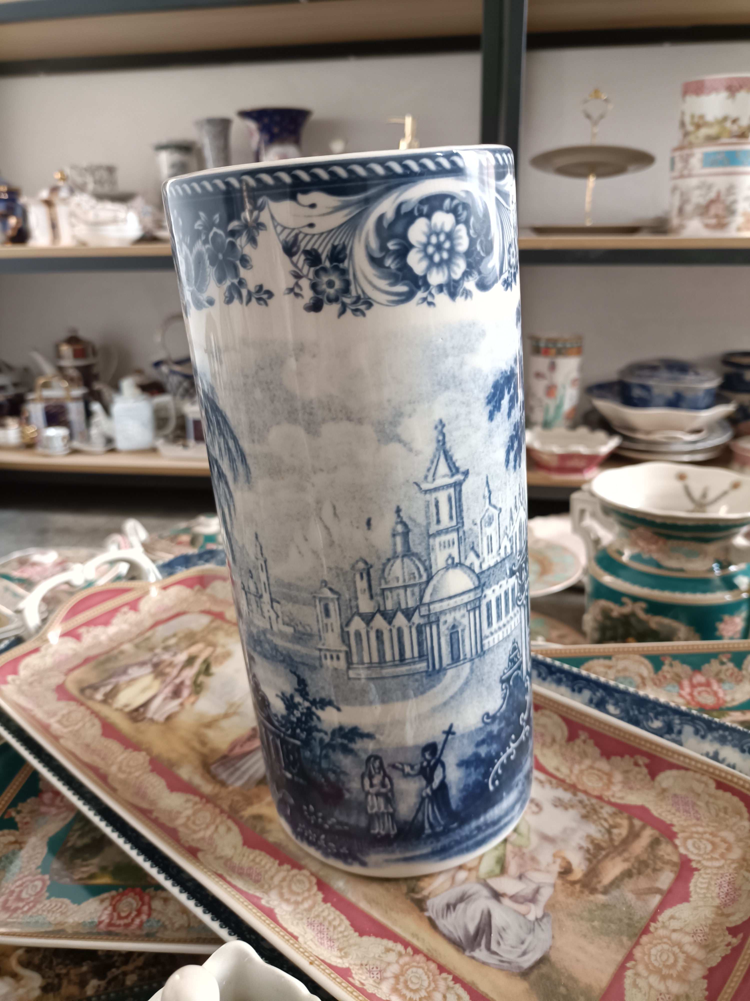 雅顿黑瓷蓝色城堡筷子筒