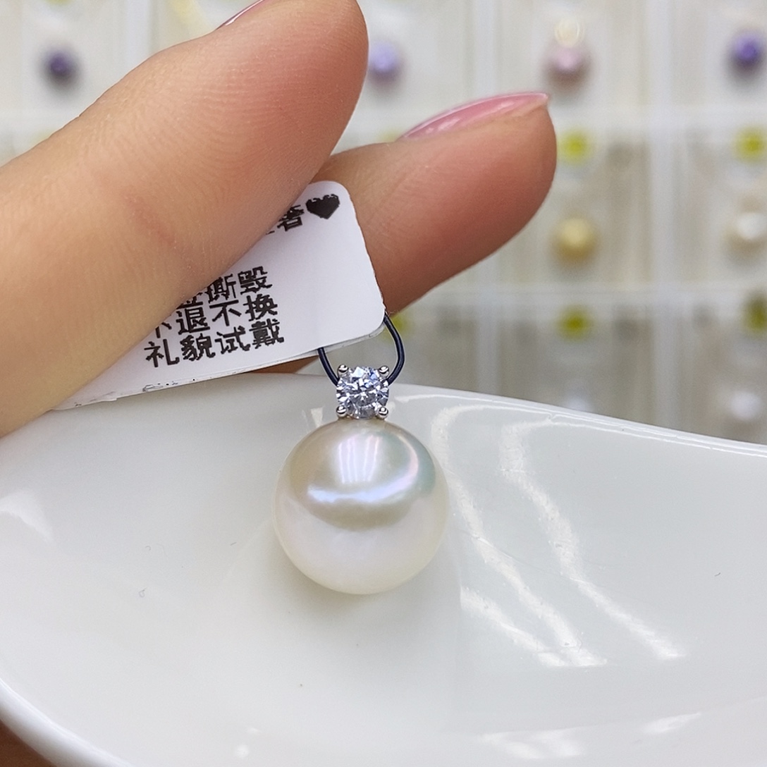 淡水珍珠银S925镶嵌颈饰