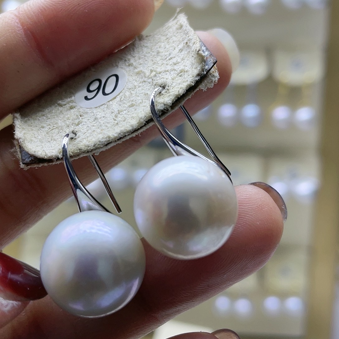 淡水珍珠耳饰银S925镶嵌